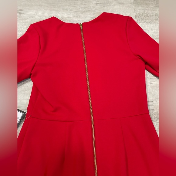 BRAND NEW Betsy Adam red and gold knee length sexy dress with 3/4 sleeves - Picture 5 of 6